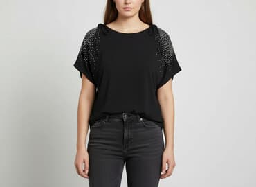 bonprix czarne sukienki: Bonprix, Bluzka damska, rozmiar XL — 6