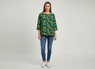 zielone eleganckie bluzki: Bluzka damska, rozmiar M — 5