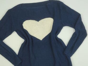 sweter w paski z serduszkiem: Sweter damski, rozmiar L — 1