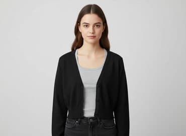 sweter z dekoltem v: Kardigan damski, S — 8