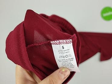 bordowe: Spodnie materiałowe damskie, rozmiar S — 4
