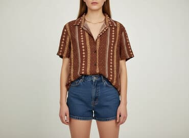 koszula damska w geometryczne wzory: Women`s shirt, size S — 1