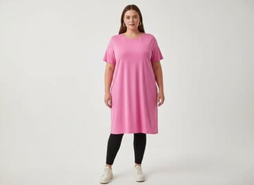 sukienki róż 48: Women`s dress, size 5XL — 1