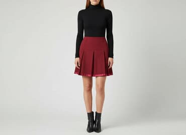 spódnice plisowane bordowa: Wółczanka, Spódnica damska, rozmiar S — 1