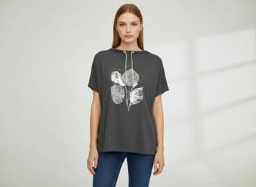 bawełniana bluzka z gumką na dole: Bluzka damska, rozmiar M — 7