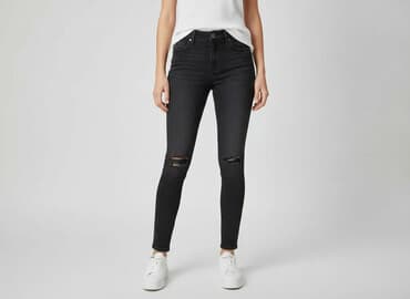 czarne jeansy bershka: Bershka, Jeansy damskie, rozmiar XS — 7
