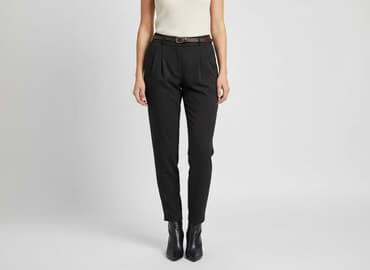 zara spodnie czarne szerokie: Spodnie materiałowe damskie, rozmiar L — 6