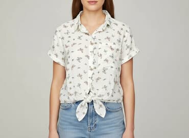 wiosenne bluzki: Bershka, Koszula damska, rozmiar XS — 8