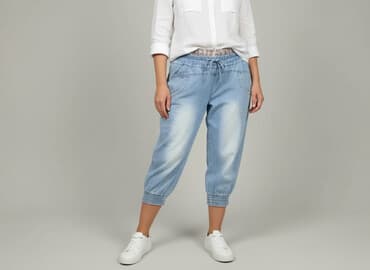 joggery damskie plus size: 3/4 Trousers for women, size L — 1