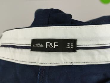 granatowe chinosy damskie: F&F, Spodnie materiałowe damskie, rozmiar XL — 4