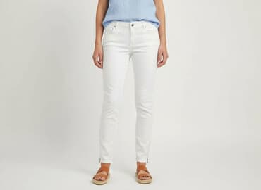 biale spodnie sinsay: Spodnie materiałowe damskie, rozmiar L — 1