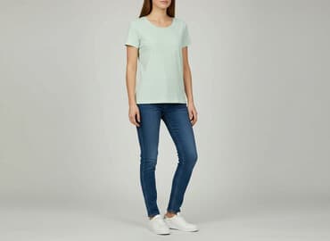 limonkowy t shirty damskie: Janina, T-shirt damski, rozmiar L — 1