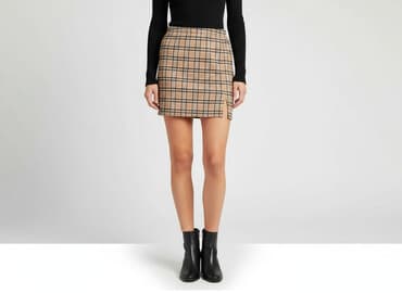 czarne spódnice w kratę: PrettyLittleThing, Spódnica damska, rozmiar M — 6