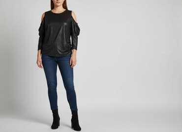 modna kiecka sukienka nietoperz: Bluzka damska, rozmiar XL — 1