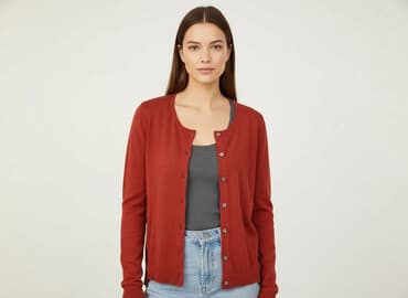 reserved czerwony sweter: Turnover, Kardigan damski, rozmiar L — 7