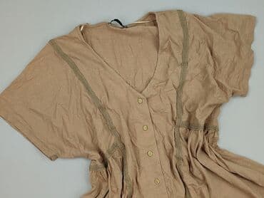 beżowa bluzka z dekoltem w serek: PULL&BEAR, Women's blouse, size S — 2