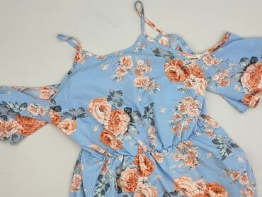 niebieska sukienka w kwiaty na wesele: Sukienka damska, rozmiar S — 2