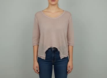 sweter piórkowy na drutach: Bluzka damska, rozmiar M — 6