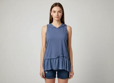 bluzka z krotkim rekawem z kapturem: T-shirt damski, rozmiar S — 1