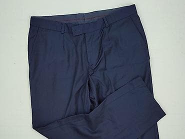 pullandbear polska: Męskie spodnie garniturowe Bytom (VISTULA) – granatowe, krój Slim. - — 1