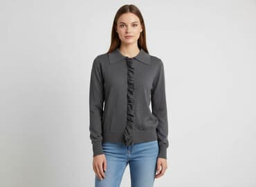 klapki z futerkiem firmowe: Kardigan damski, rozmiar L — 9