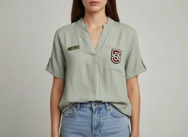 zielone bluzki damskie wyprzedaż: New Collection, Koszula damska, rozmiar M — 6