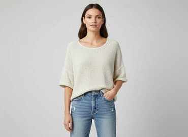 sweter z krótkim rękawem h m: H&M, Sweter damski, rozmiar L — 6