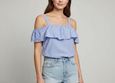 massimo dutti bluzki w paski: H&M, Топ жіночий, розмір M — 1