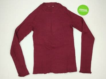 czerwona bluzka z dekoltem v: Bluzka damska, rozmiar S — 3