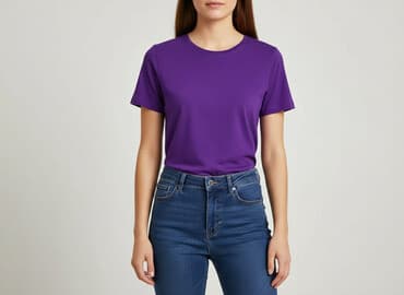 buty fioletowe zara: T-shirt damski, rozmiar L — 7