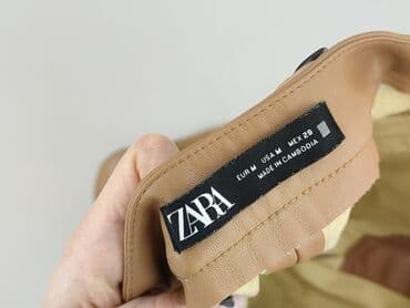 kurtka ze skóry ekologicznej zara: Zara, Spodnie materiałowe damskie, rozmiar M — 5
