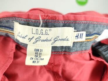 spodnie czerwone w kratę h m: H&M, Material trousers for women, size M — 5