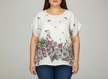 biale obcisla bluzki: Bluzka damska, 4XL — 6