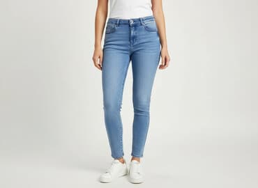 cropped jeans: DENIM JEANS, Jeansy damskie, rozmiar M — 6
