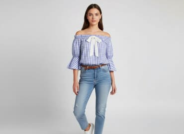 bluzki w paski rękaw 3 4: New Collection, Bluzka damska, rozmiar S — 1