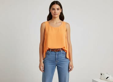 kamizelka damska krótka h m: H&M, T-shirt damski, rozmiar M — 7