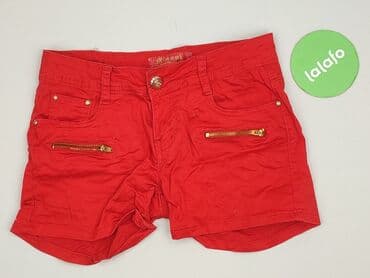 krótkie jeansowe spodenki z wysokim stanem podarte: Miaoni, Szorty damskie, rozmiar S — 2