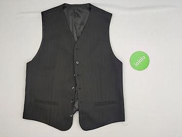 bluza 2pac: Męska kamizelka garniturowa w klasyczne, cienkie prążki. Kolor: ciemny — 2