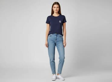 granatowy t shirty: T-shirt damski, rozmiar M — 1