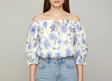 bluzki jedwabne wzorzyste: Bluzka damska, L — 7