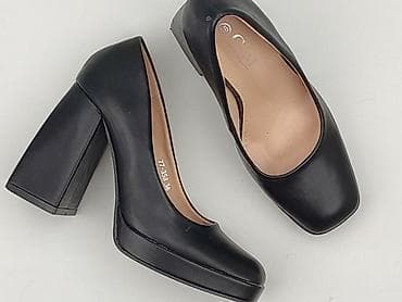 Czarne czółenka na słupku C.M. Shoes Paris - Damskie, eleganckie