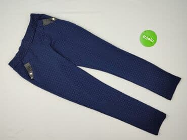 granatowe chinosy damskie: Classic, Spodnie materiałowe damskie, rozmiar XL — 2