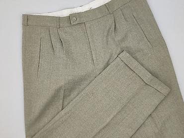 Męskie spodnie garniturowe, kolor jasnoszary/melanż. - Krój klasyczny