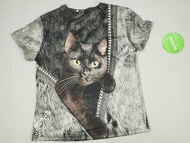 ubrania z kotami: T-shirt damski, rozmiar L — 4