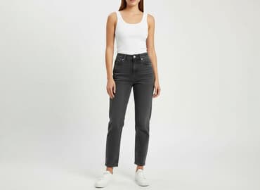 baggy grey jeans: Denim Collection, Jeansy damskie, rozmiar S — 6