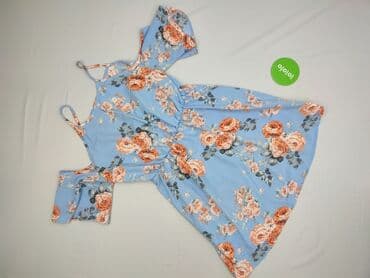 niebieska sukienka w kwiaty na wesele: Sukienka damska, rozmiar S — 3