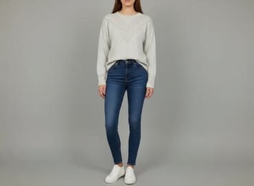 sweter z koronką na dole: Sweter damski, rozmiar L — 1