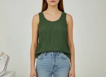 zielone eleganckie bluzki: T-shirt damski, rozmiar L — 6