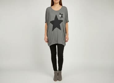 bluzki nietoperz plus size: Tunika damska, rozmiar One size — 6