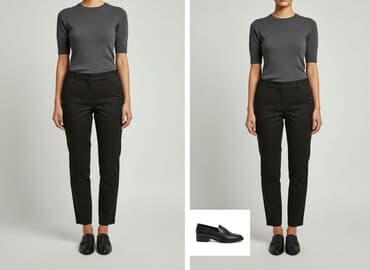 spodnie czarne damskie z niskim stanem: H&M, Spodnie materiałowe damskie, rozmiar M — 1